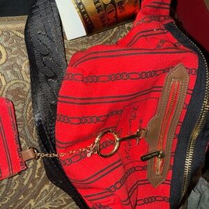 Sprayground Black & Red Chain Pattern Fanny Pack Belt Bag Limited Edition